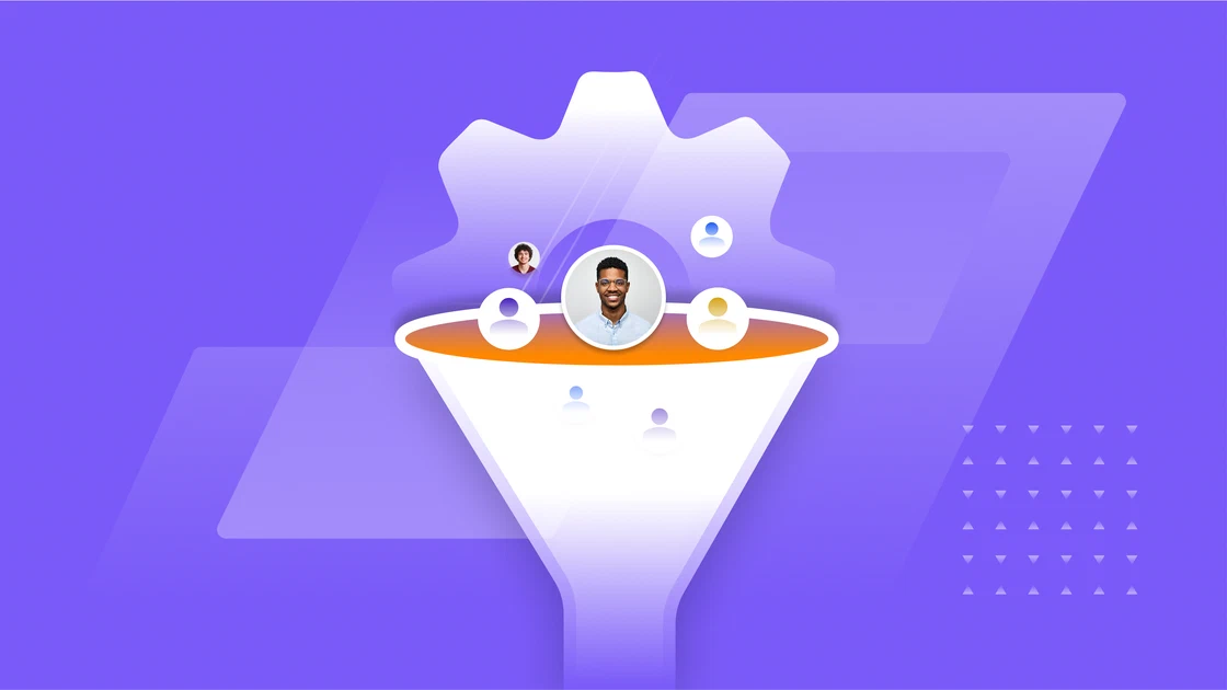 Illustration of automating lead management with business software.