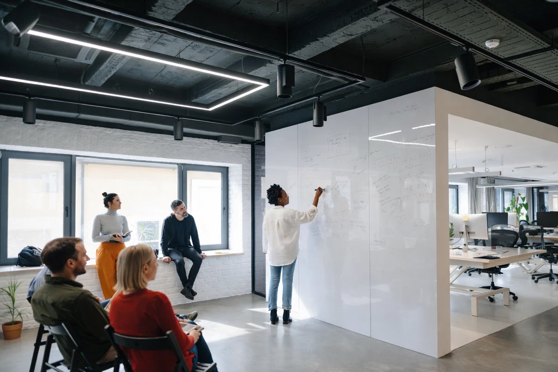 Marketing team planning a campaign in FlowQi